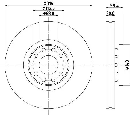 1x MINTEX MDC1242 Brake Disc