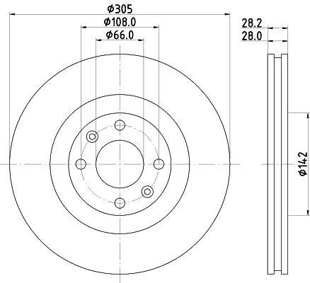 1x MINTEX MDC1288 Brake Disc
