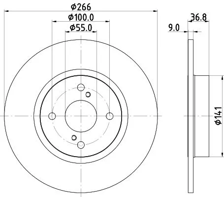 1x MINTEX MDC1302 Brake Disc
