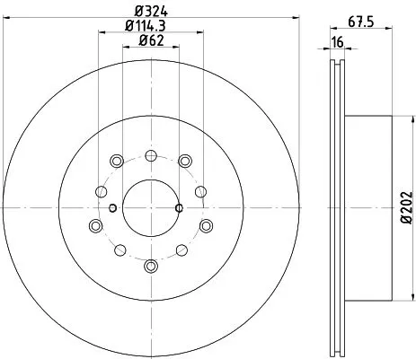 1x MINTEX MDC1306 Brake Disc