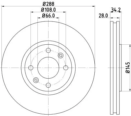 1x  MINTEX Brake Disc MDC1333 288