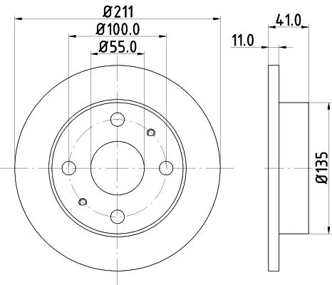 1x  MINTEX Brake Disc MDC1471 211