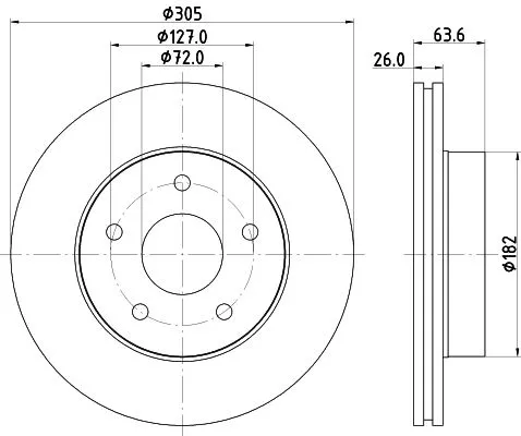 1x MINTEX MDC1488 Brake Disc