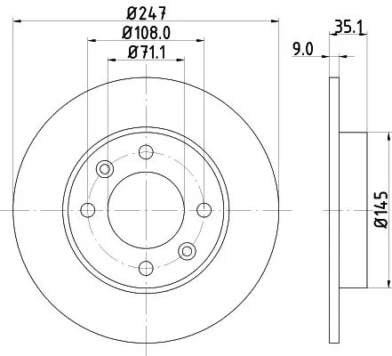 1x MINTEX MDC1493C Brake Disc