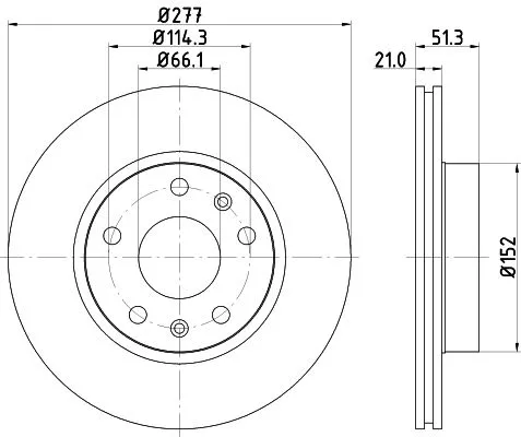 1x MINTEX MDC1502C Brake Disc