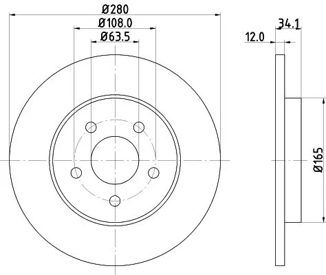 1x MINTEX MDC1504C Brake Disc