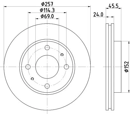 1x MINTEX MDC1512 Brake Disc