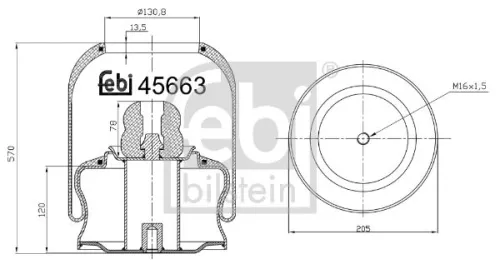 FEBI BILSTEIN FEBI BILSTEIN 45663 Febi Rear Air Bag Suspension Spring For Mercedes-benz Touro (O 500) 