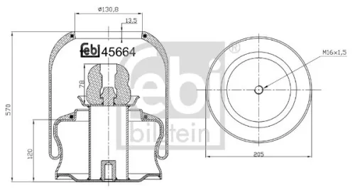 Febi Rear Air Bag Suspension Spring For Mercedes-benz Citaro (O 530) Conect