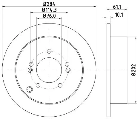 1x  MINTEX Brake Disc MDC1545C 284
