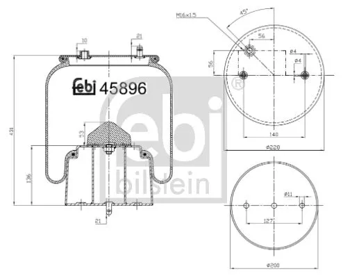 Febi Non-steered Leading Axle Air Bag Suspension Spring For Scania 4 - Seri
