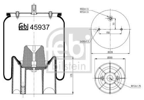 FEBI BILSTEIN FEBI BILSTEIN 45937 Febi Air Bag Suspension Spring 