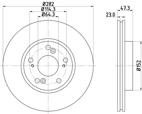 1x  MINTEX Brake Disc MDC1567 282