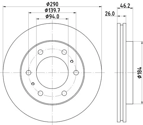 1x MINTEX MDC1576 Brake Disc
