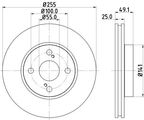 1x MINTEX MDC1586C Brake Disc