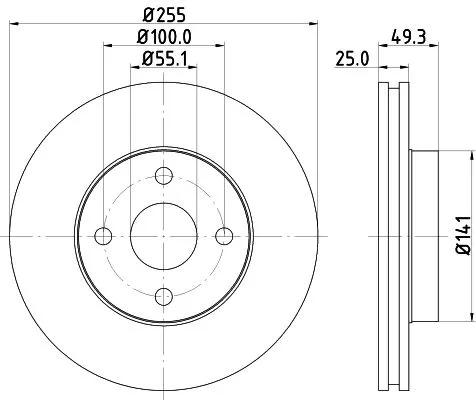 1x MINTEX MDC1587 Brake Disc