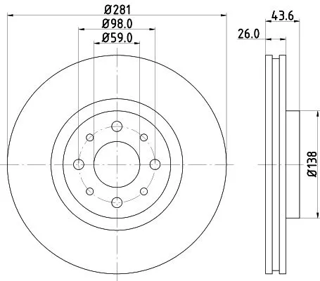 1x MINTEX MDC1592 Brake Disc
