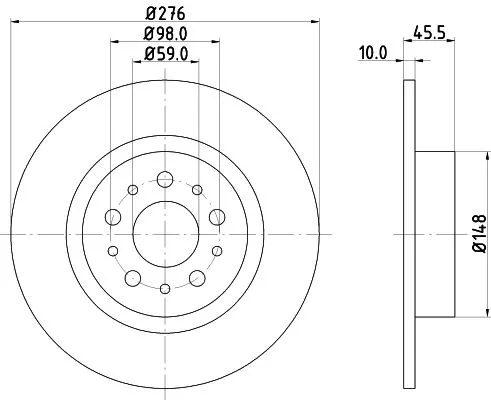 1x MINTEX MDC1593 Brake Disc