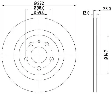 1x MINTEX MDC1599 Brake Disc