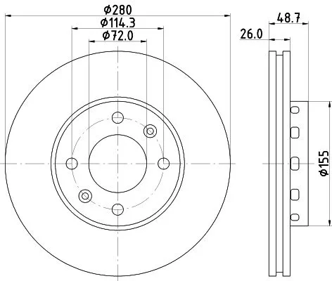1x MINTEX MDC1603 Brake Disc