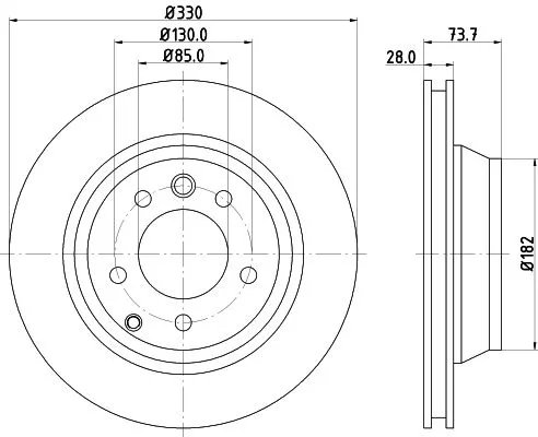 1x  MINTEX Brake Disc MDC1612C 330