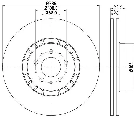 1x MINTEX MDC1613C Brake Disc