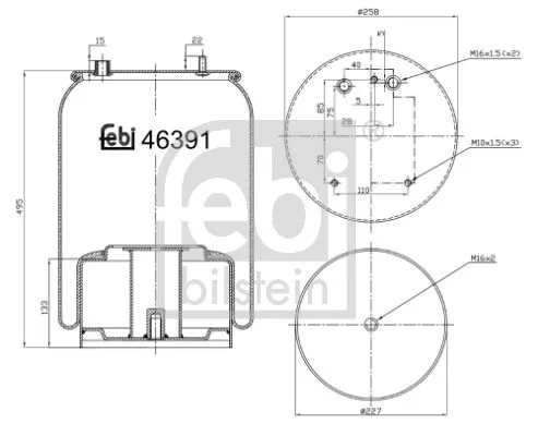 Febi Air Bag Suspension Spring For Daf Cf 75 Cf 85 Xf Xf 105 Xf 95