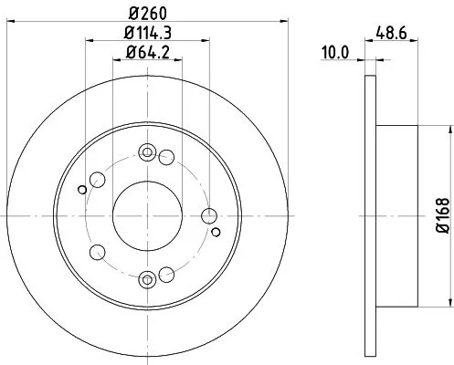 1x MINTEX MDC1622C Brake Disc