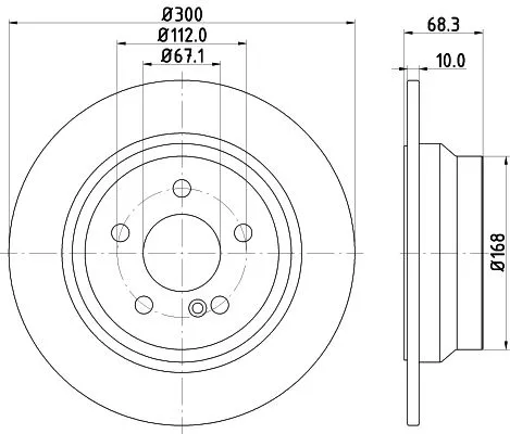 1x MINTEX MDC1633C Brake Disc