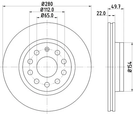 1x MINTEX MDC1639C Brake Disc