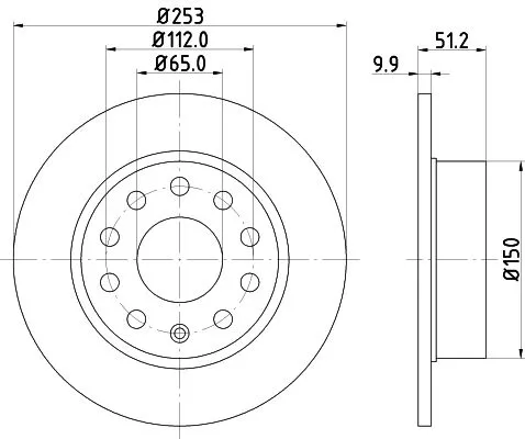 1x  MINTEX Brake Disc MDC1640C 253