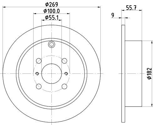 1x  MINTEX Brake Disc MDC1655 269