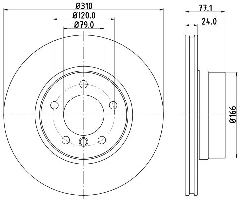 1x MINTEX MDC1658C Brake Disc