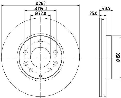 1x  MINTEX Brake Disc