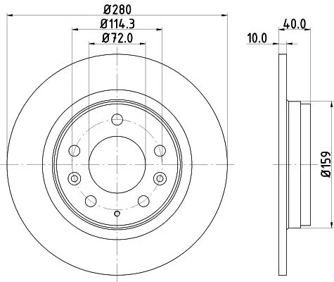 1x  MINTEX Brake Disc MDC1665C 280