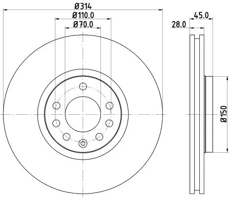 1x MINTEX MDC1674 Brake Disc