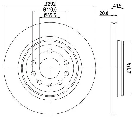 1x  MINTEX Brake Disc MDC1675 292