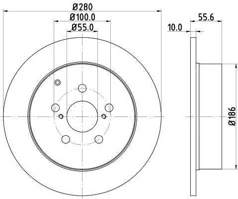 1x  MINTEX Brake Disc MDC1696C 280