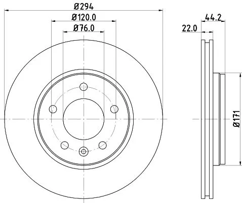 1x  MINTEX Brake Disc MDC1708C 294