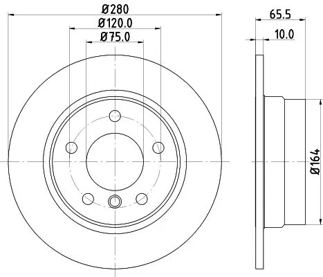 1x  MINTEX Brake Disc MDC1731C 280