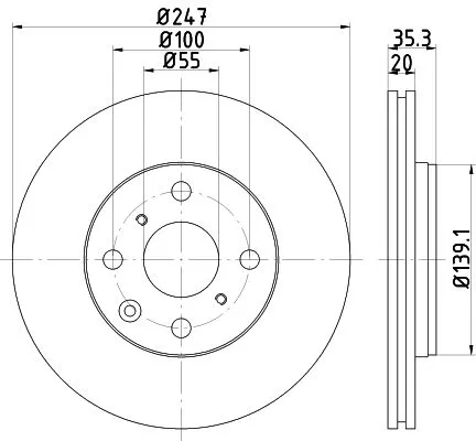1x MINTEX MDC1733C Brake Disc