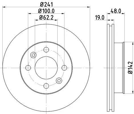 1x MINTEX MDC1748 Brake Disc