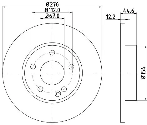 1x  MINTEX Brake Disc MDC1751 276