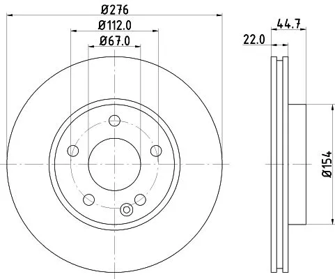 1x  MINTEX Brake Disc MDC1752C 276