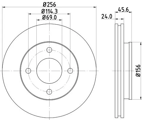 1x  MINTEX Brake Disc