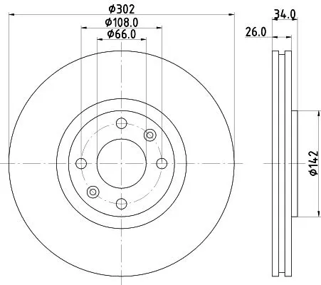 1x  MINTEX Brake Disc
