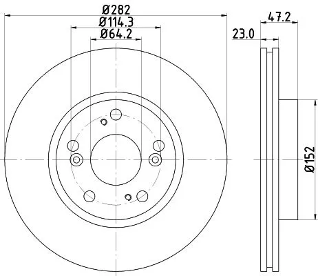 1x  MINTEX Brake Disc MDC1766C 282