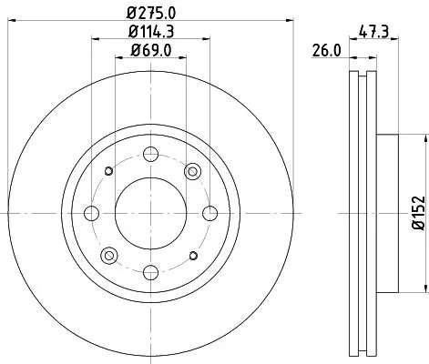 1x MINTEX MDC1768 Brake Disc
