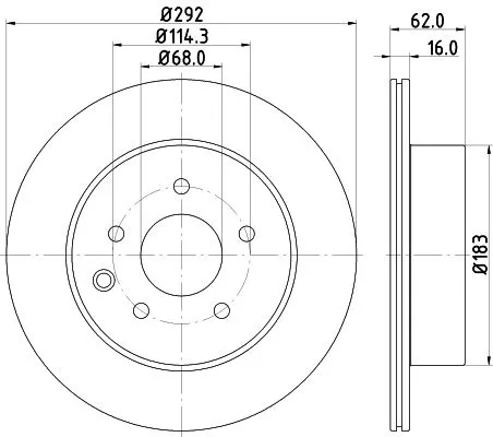 1x  MINTEX Brake Disc MDC1786C 292