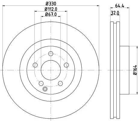 1x  MINTEX Brake Disc MDC1788 330